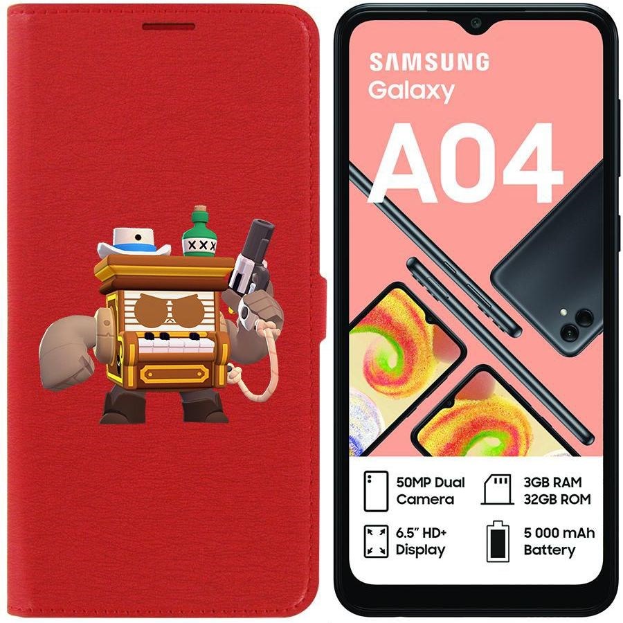 

Чехол-книжка Eco для Samsung Galaxy A04 (A045) Brawl Stars-8-БИТ из салуна (красный)