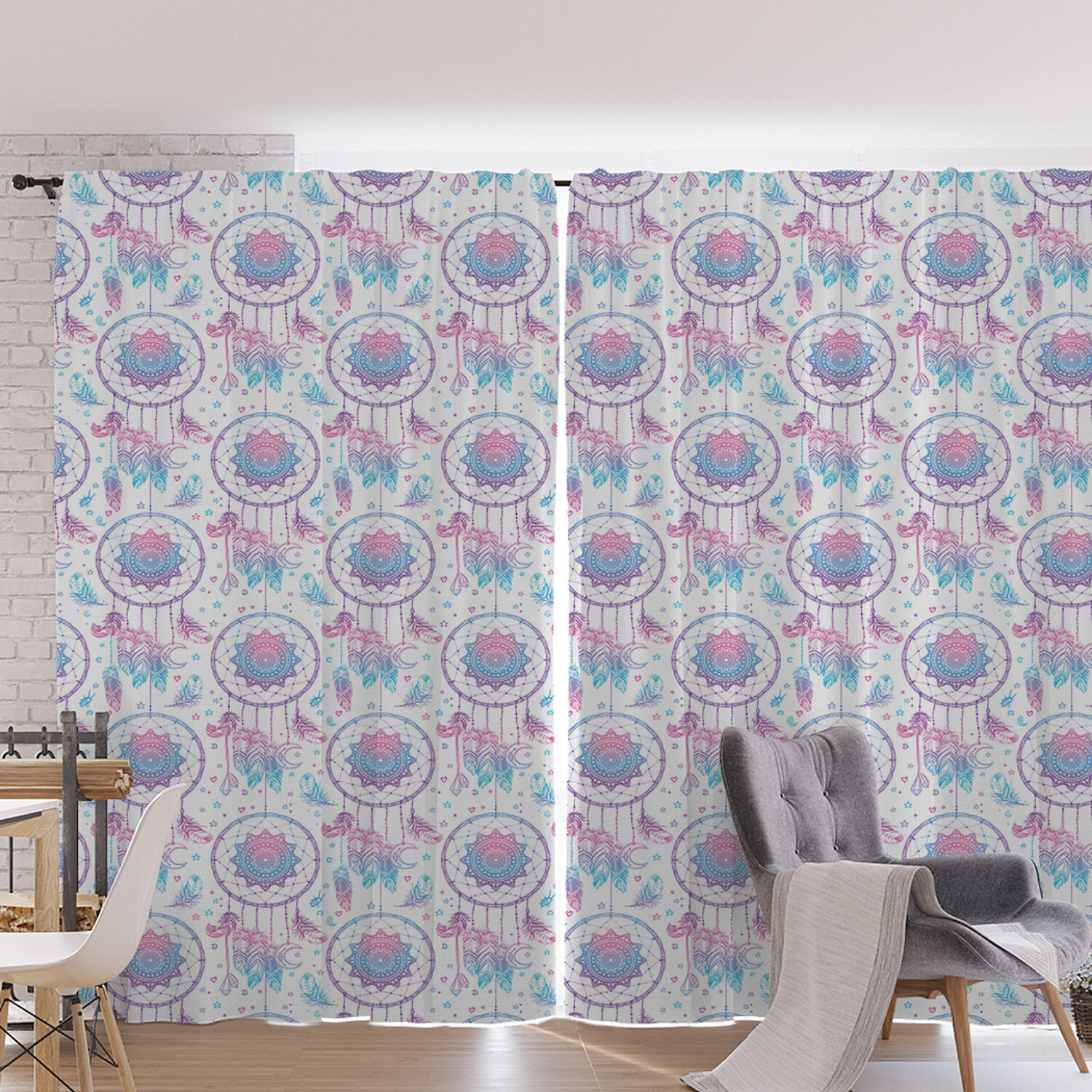 

Шторы под лён JoyArty "Мандала снов", серия Oxford DeLux, 340х265 см, Мандала снов