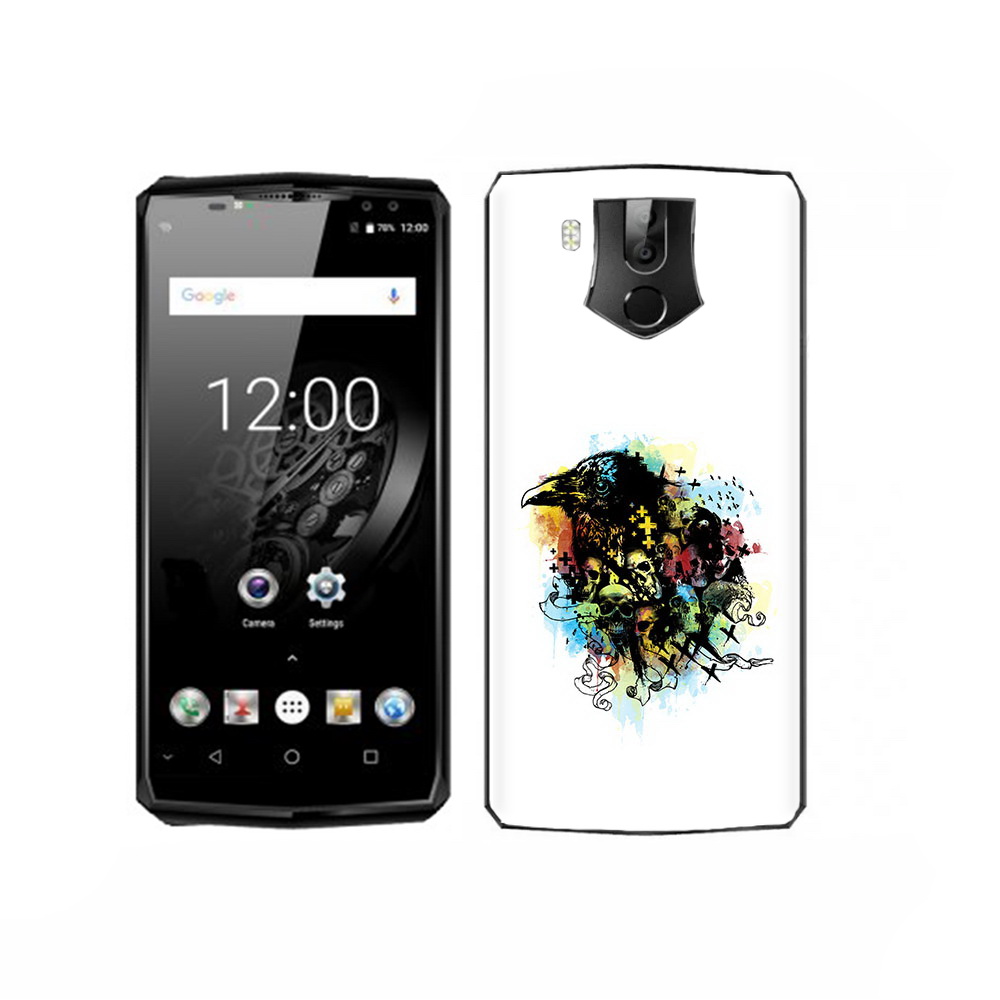 

Чехол MyPads Tocco для Oukitel K10 ворон и черепа, Прозрачный, Tocco