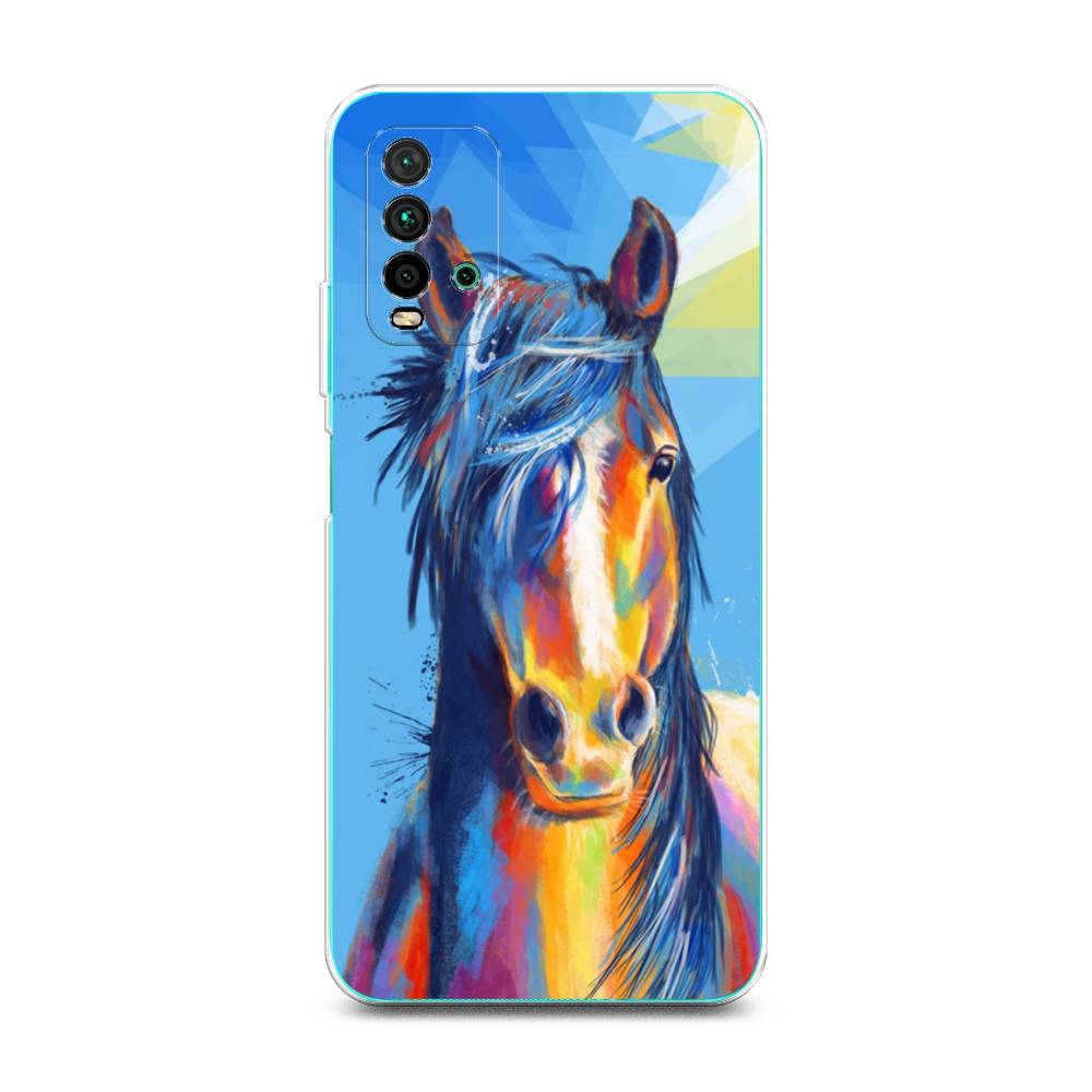 

Чехол для Xiaomi Redmi 9T "Лошадь арт 3", Голубой;желтый;синий, 39850-1