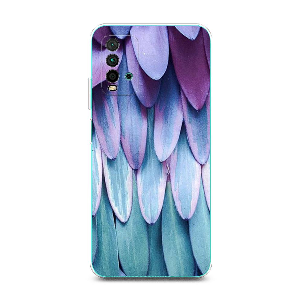 

Чехол для Xiaomi Redmi 9T "Синее перо", Фиолетовый;голубой, 39850-3