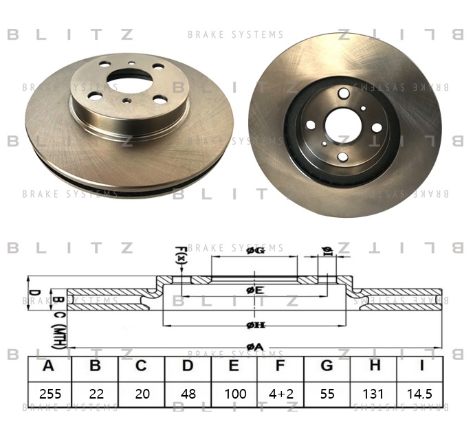 

BS0524_диск тормозной передний!Toyota Corolla (E10), 91-99