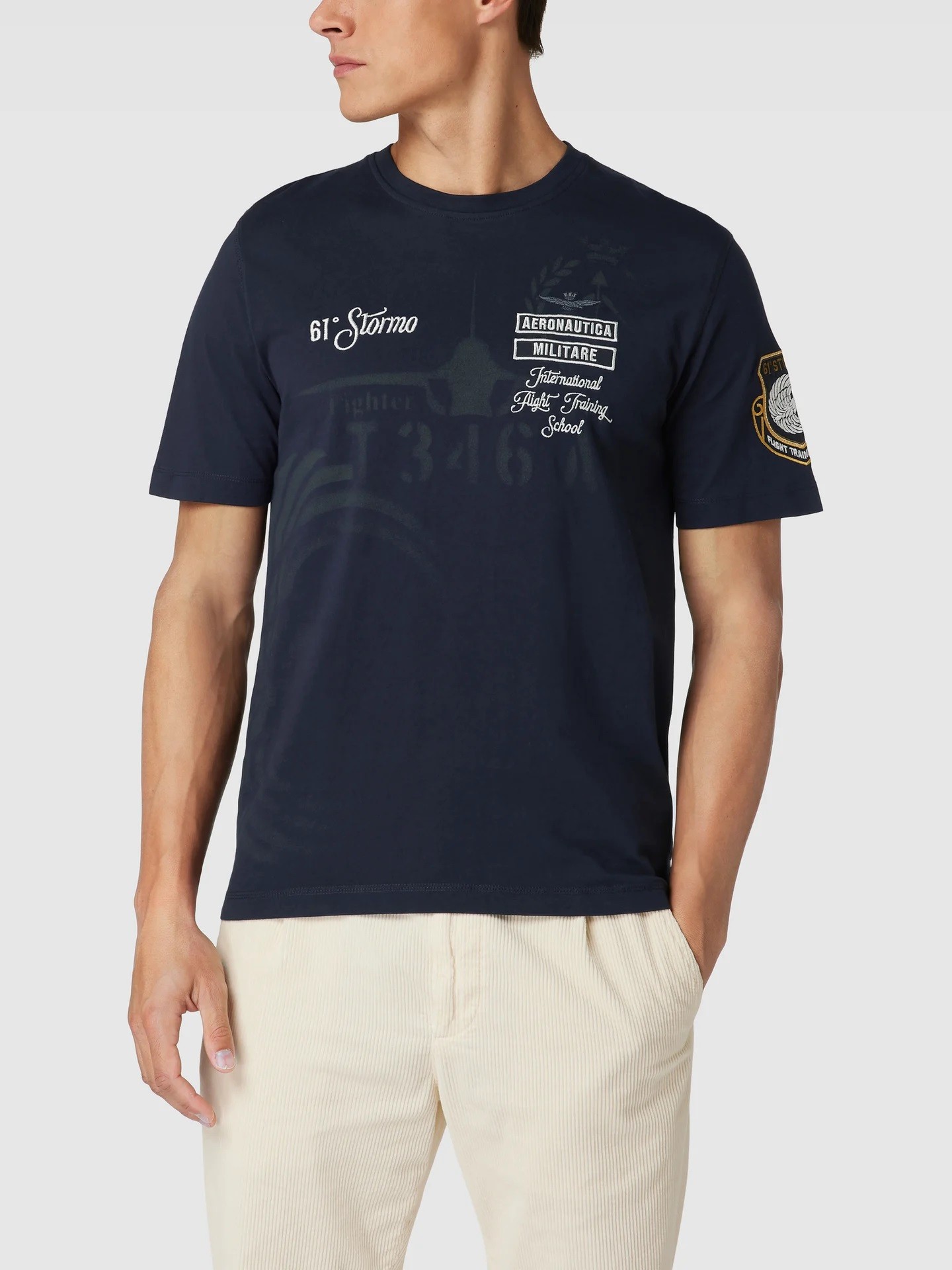 

Футболка мужская Aeronautica Militare TS2055J584 синяя 48 RU, TS2055J584