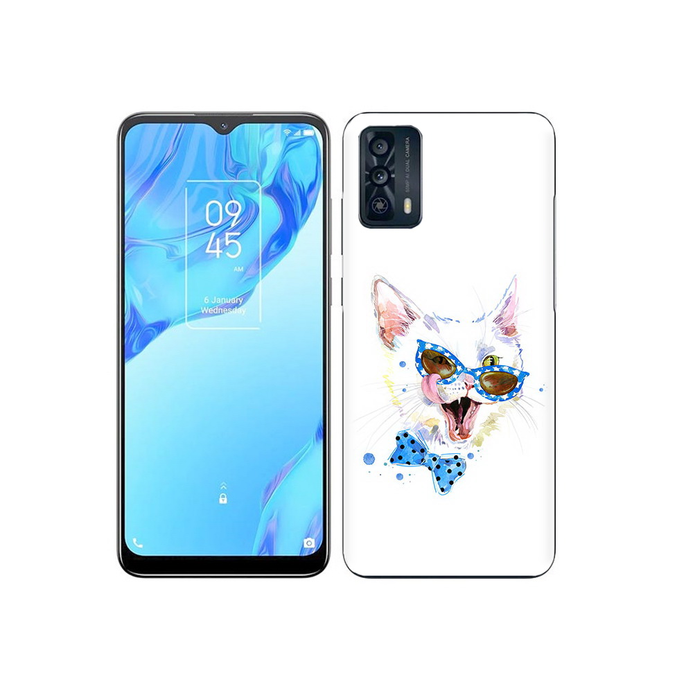 

Чехол MyPads Tocco для TCL 20B белый кот, Прозрачный, Tocco