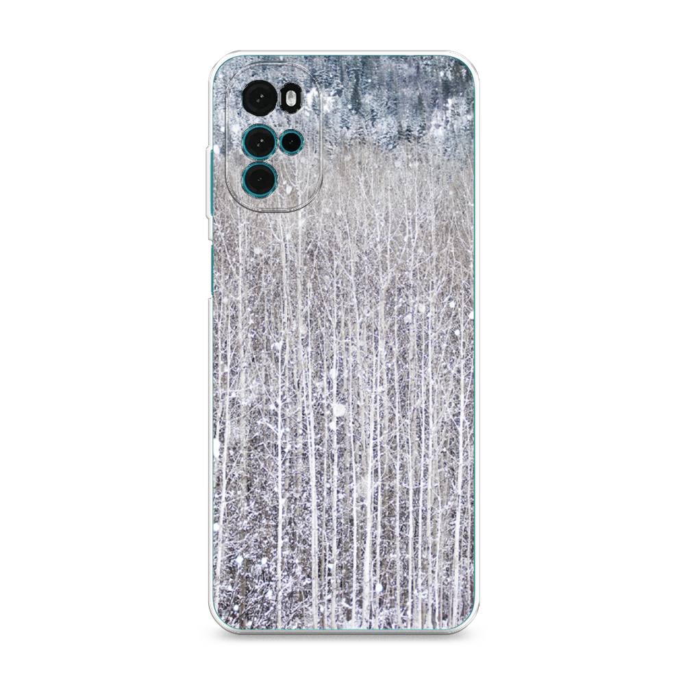 

Чехол на Motorola Moto G22 "Снежный лес", Бежевый;серый;белый, 243150-5