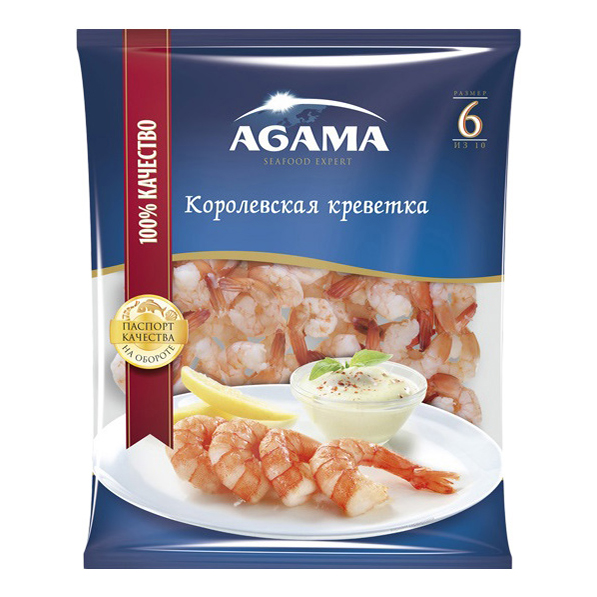 

Креветки Agama 31/40 Коралловый Дракон очищенные с хвостом вареные замороженные