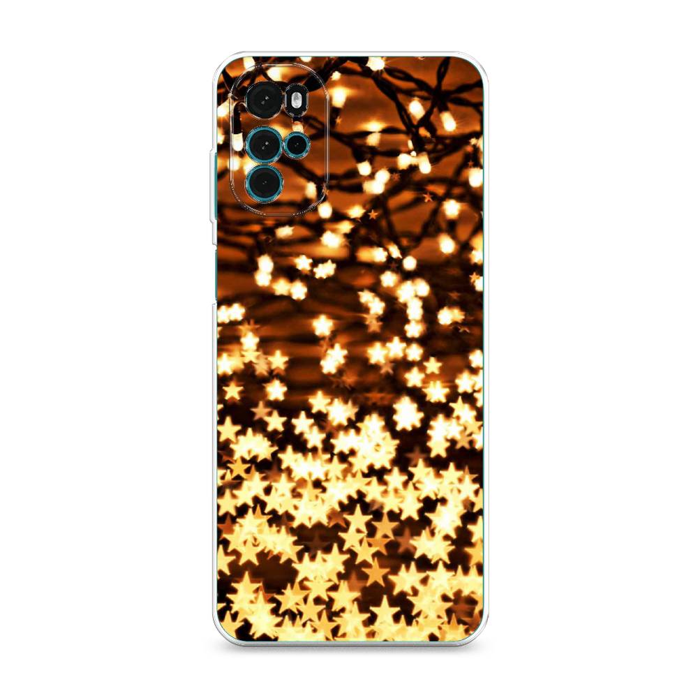 

Чехол на Motorola Moto G22 "Новогодняя гирлянда", Золотистый, 243150-5