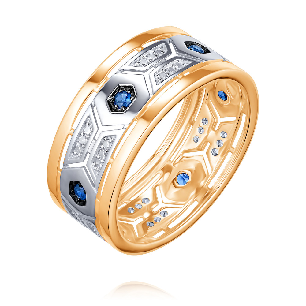 

Кольцо из золота р.  ADAMAS 14041587/01-А55ДЧ-432, бриллиант\сапфир, 14041587/01-А55ДЧ-432