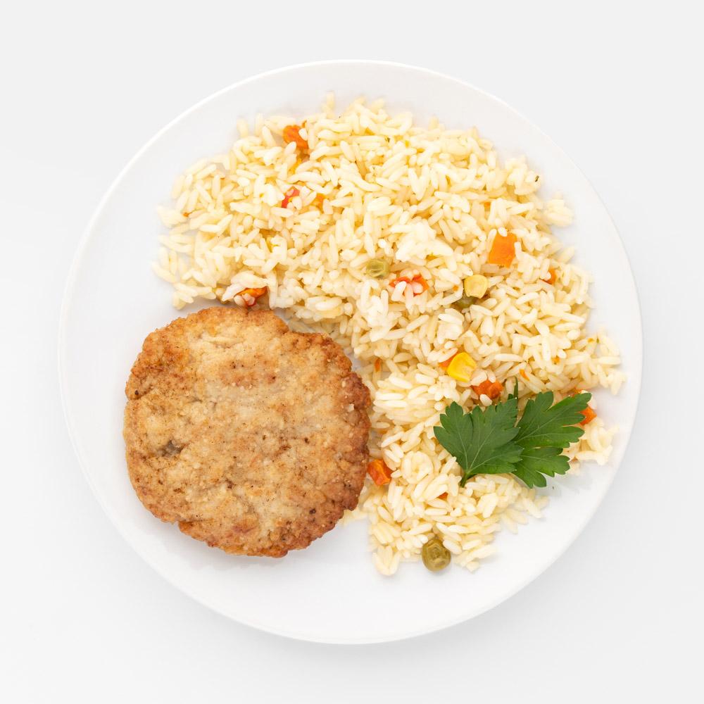

Биточек куриный Вкусно с рисом и овощами, 225 г