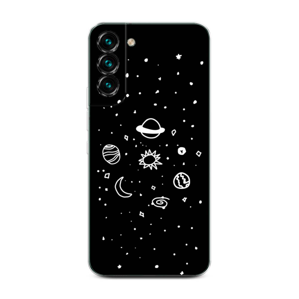 

Чехол на Samsung Galaxy S22 Plus "Дудл солнечной системы", Бежевый;серый, 2103950-2
