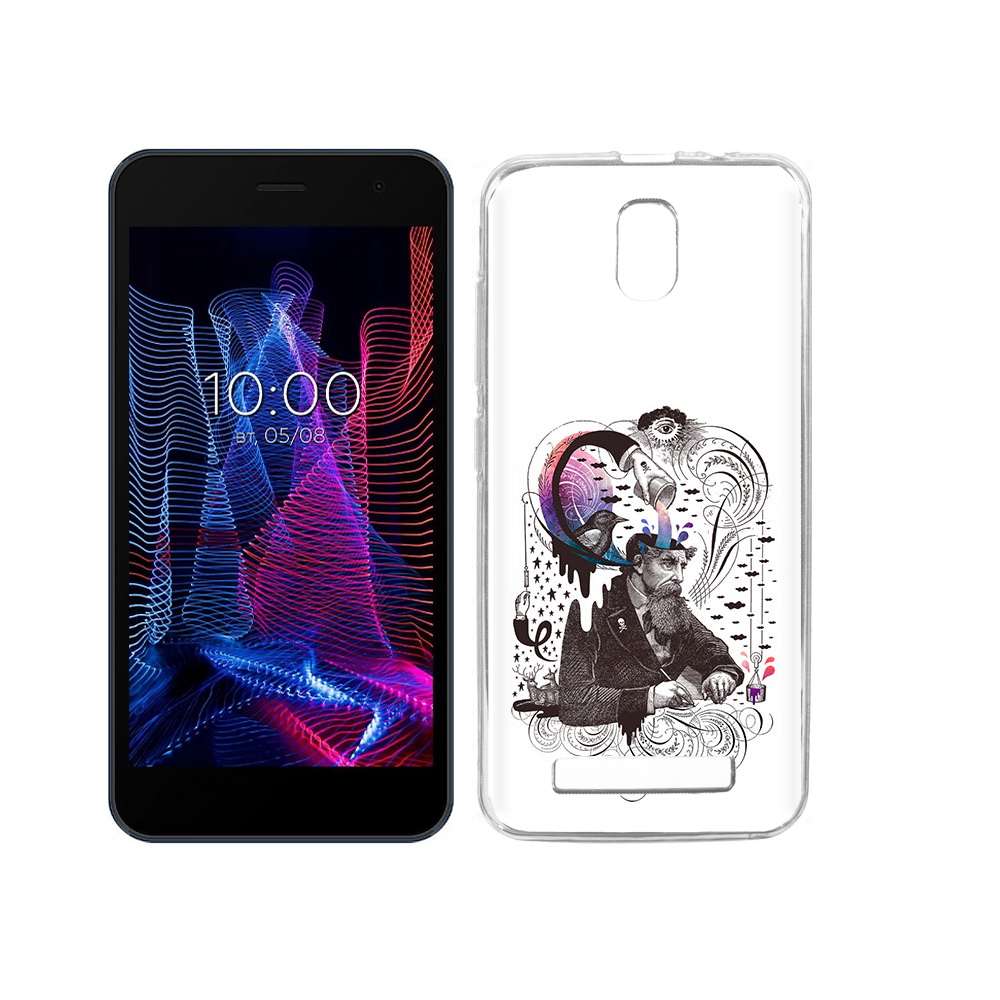 

Чехол MyPads Tocco для BQ 5047L Like абстракция думающий мужчина, Прозрачный, Tocco