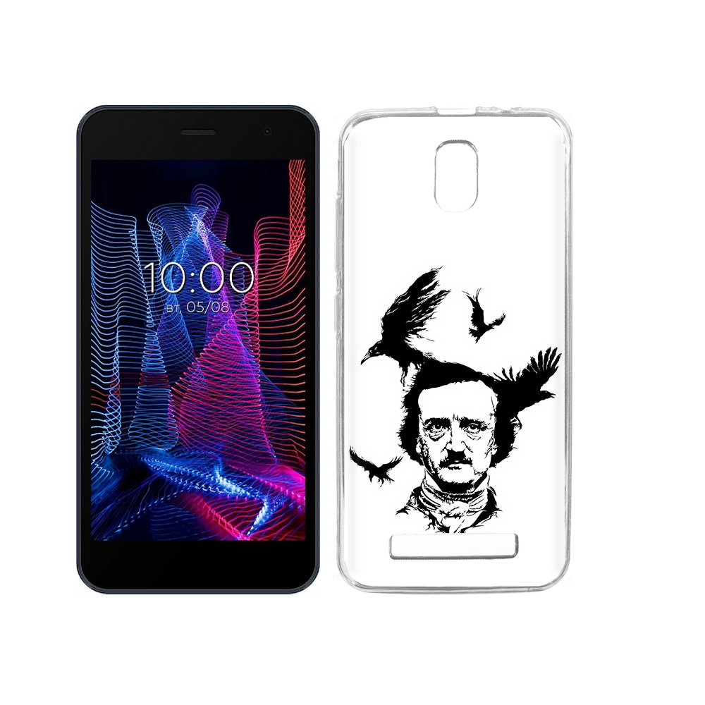 

Чехол MyPads Tocco для BQ 5047L Like Эдгар Аллан черно белый, Прозрачный, Tocco