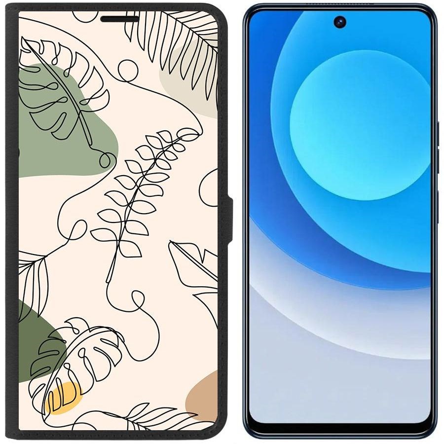 

Чехол-книжка Eco для Tecno Camon 19 Линия весны (черный)