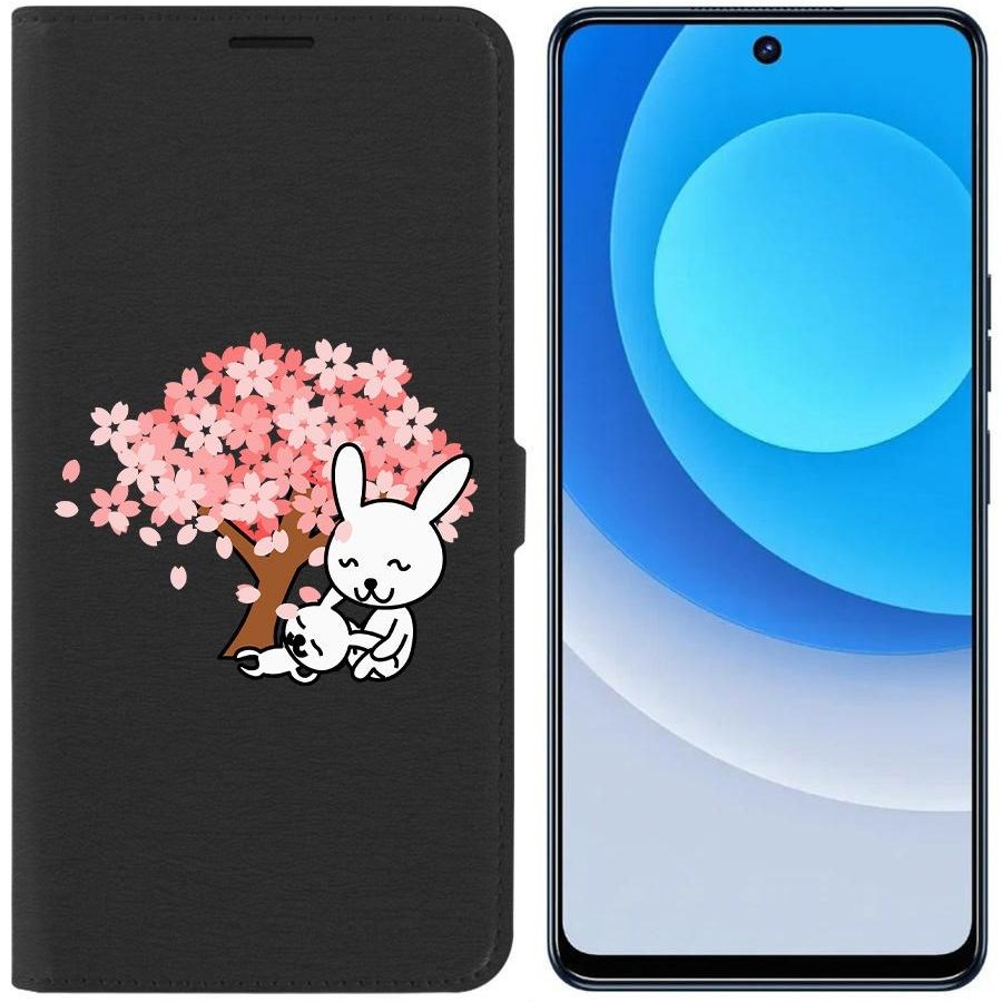 

Чехол-книжка Eco для Tecno Camon 19 Кролики (черный)