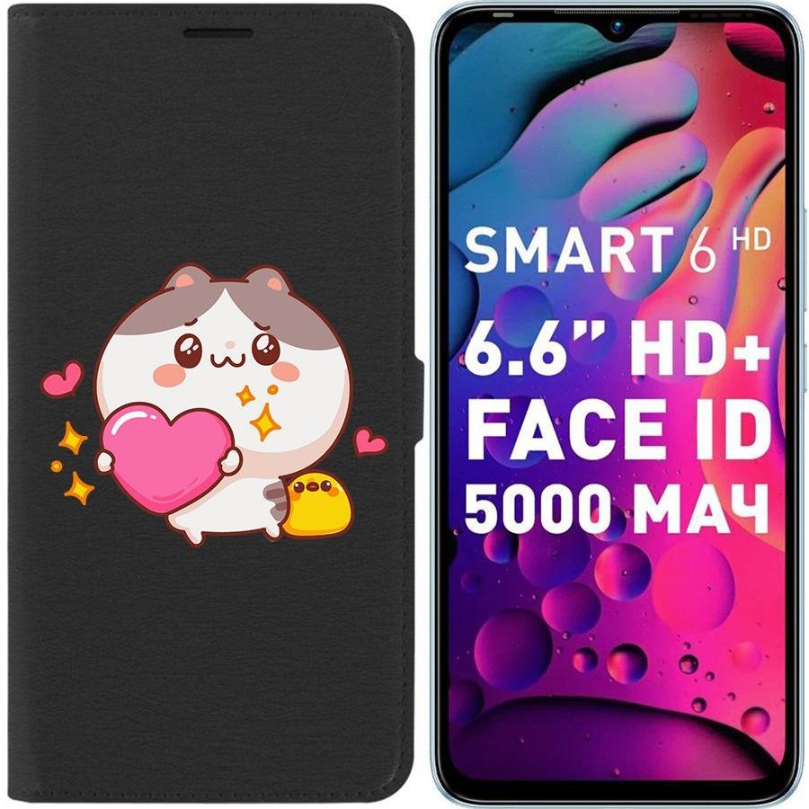 

Чехол-книжка Eco для Infinix Smart 6 HD Сердце для тебя (черный)