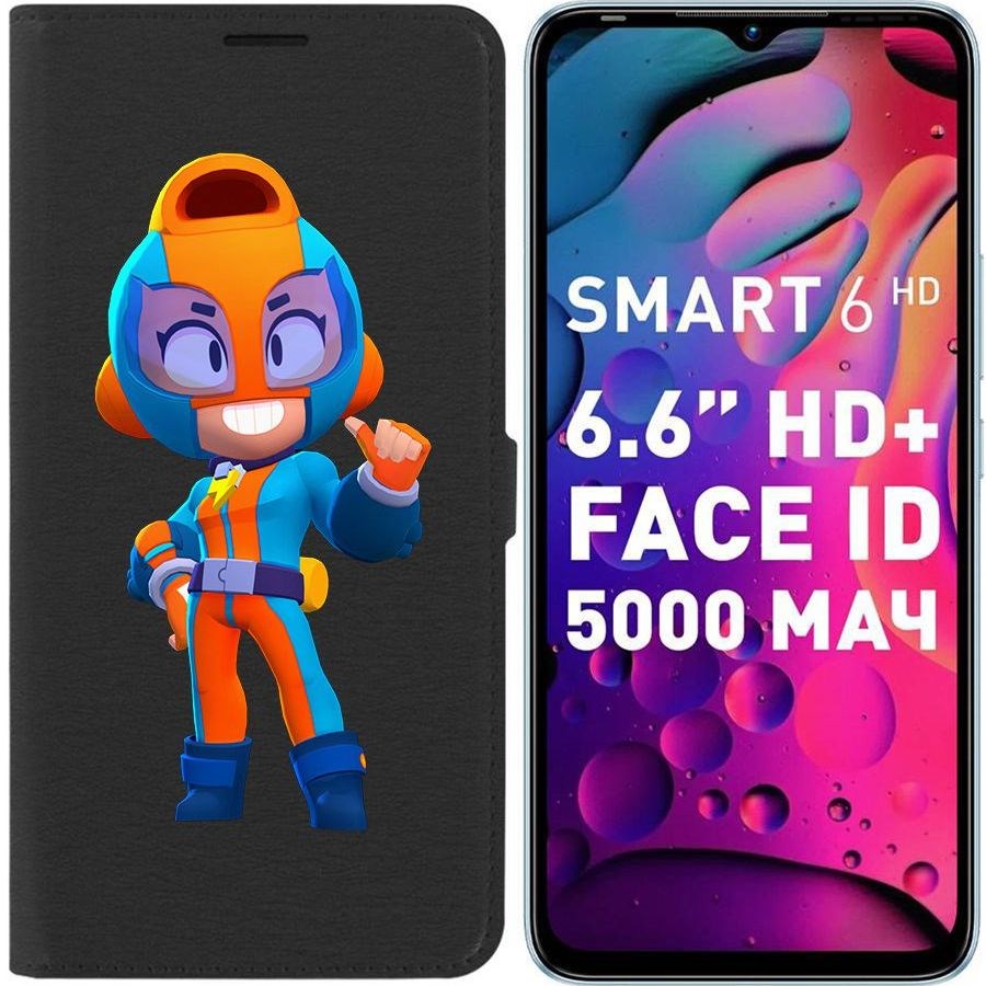 

Чехол-книжка Eco для Infinix Smart 6 HD Brawl Stars-GT Макс (черный)