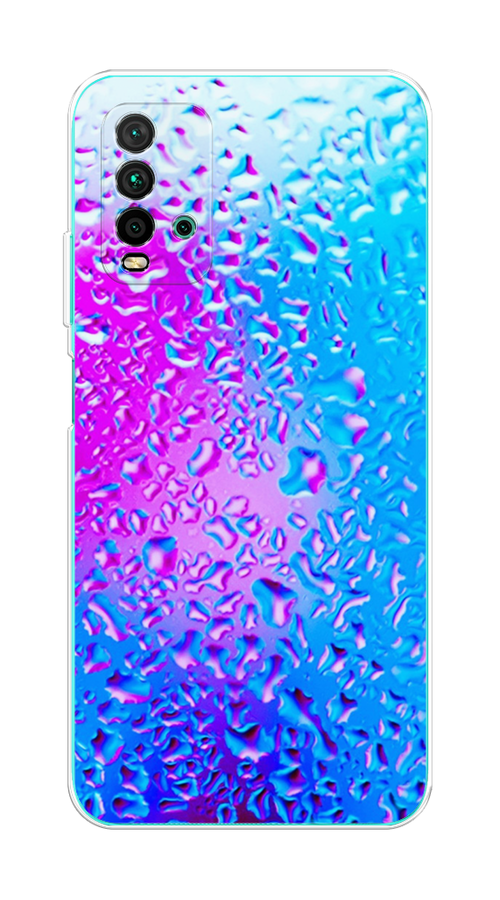 

Чехол на Xiaomi Redmi 9T "Капли на стекле", Голубой;розовый, 39850-3