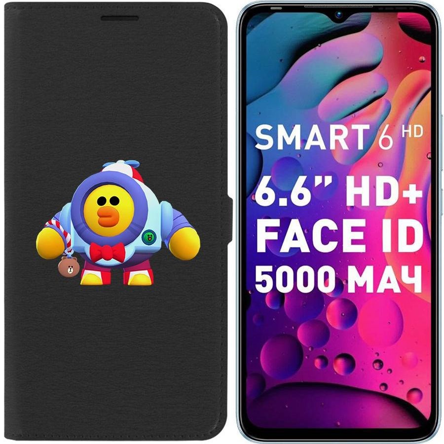 

Чехол-книжка Eco для Infinix Smart 6 HD Brawl Stars-Нани Салли (черный)