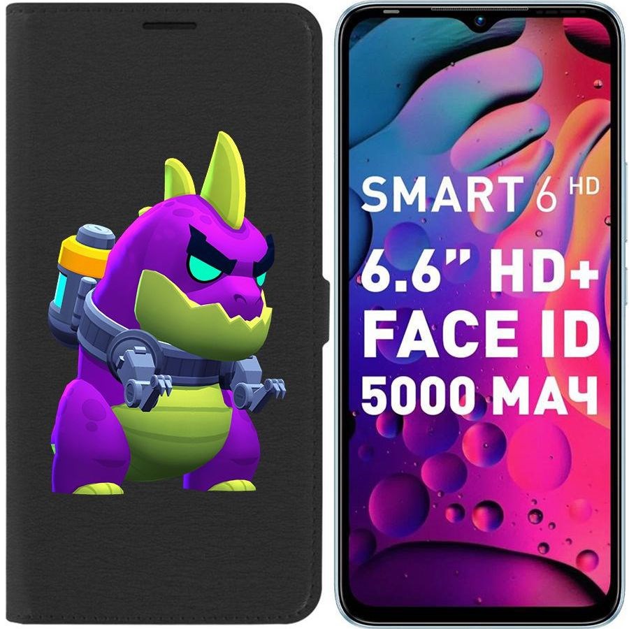 

Чехол-книжка Eco для Infinix Smart 6 HD Brawl Stars-Мегамонстр (черный)