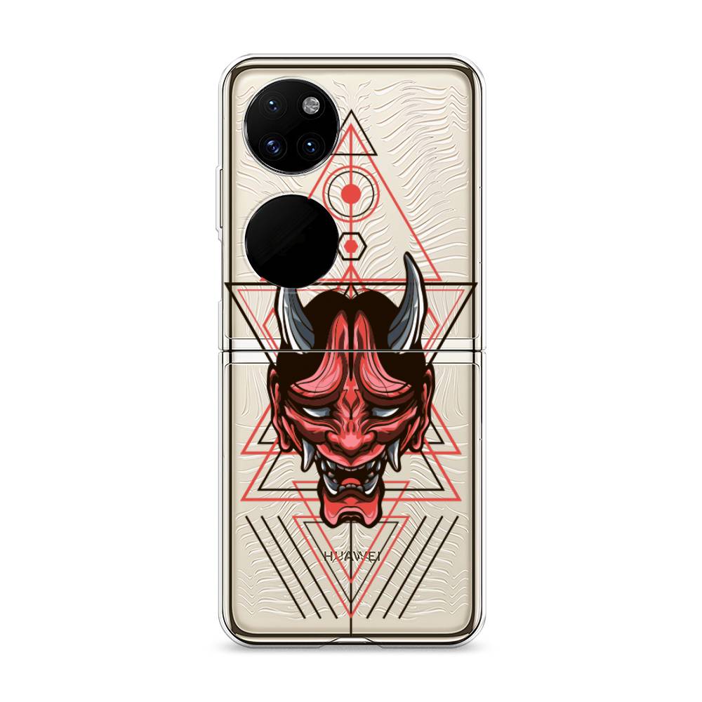 

Чехол на Huawei P50 Pocket "Hanya Oni mask", Серый;красный;черный, 6107450-4