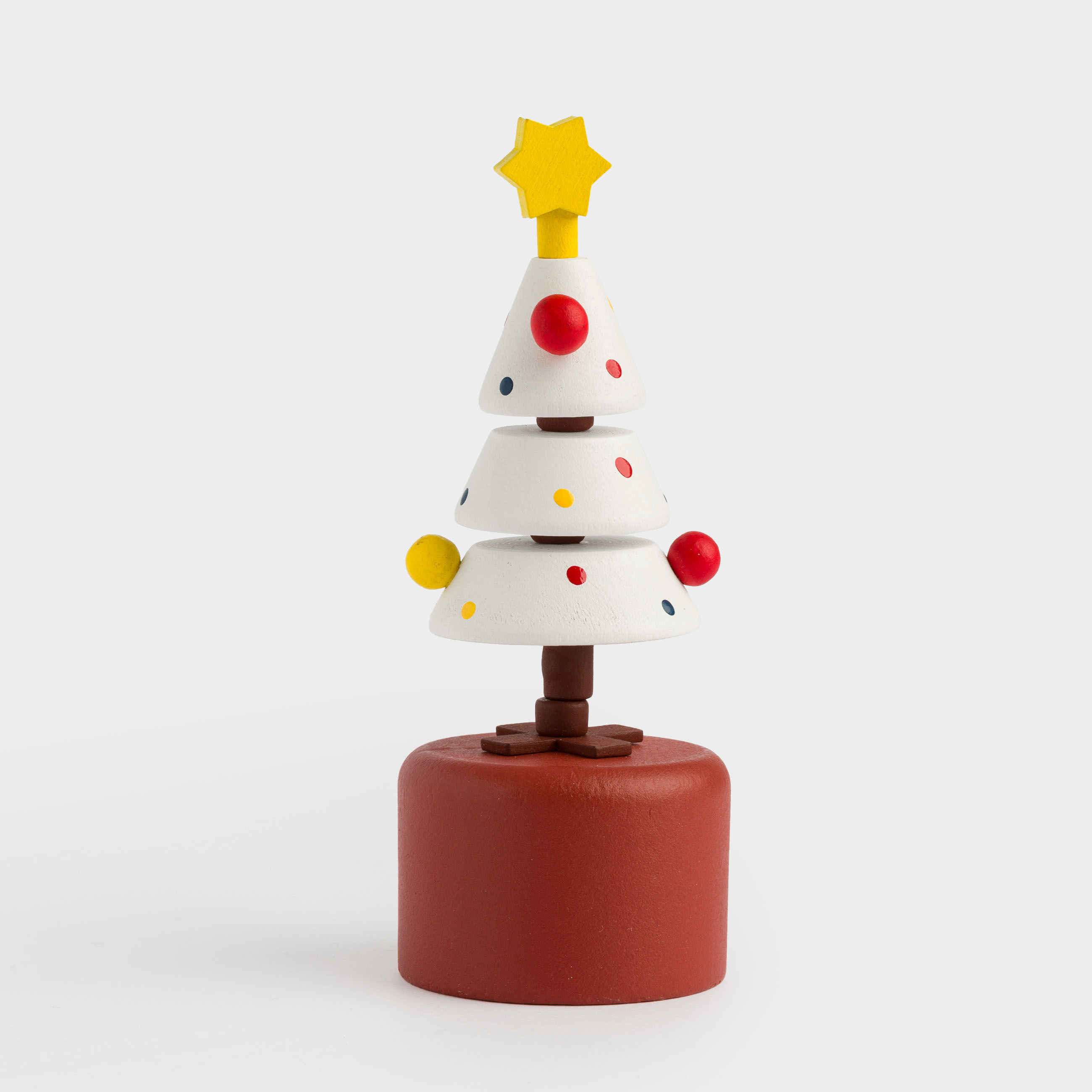 Игрушка Kuchenland, 12 см, дергунчик, дерево, бело-красная, Елка, Christmas