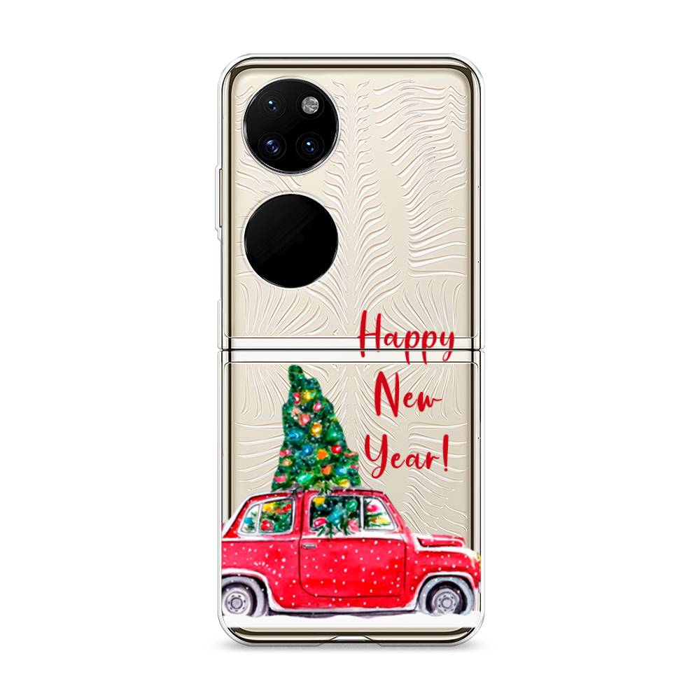 

Чехол на Huawei P50 Pocket "Happy New Year", Красный;зеленый, 6107450-5
