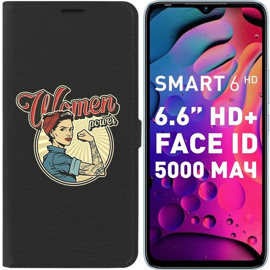 

Чехол-книжка Eco для Infinix Smart 6 HD Women Power (черный)