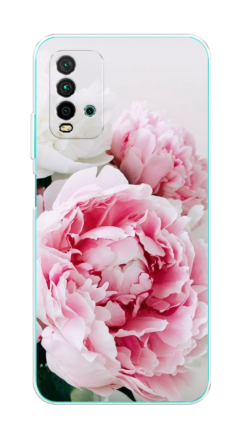 

Чехол на Xiaomi Redmi 9T "Розовые и белые пионы", Розовый;белый, 39850-2