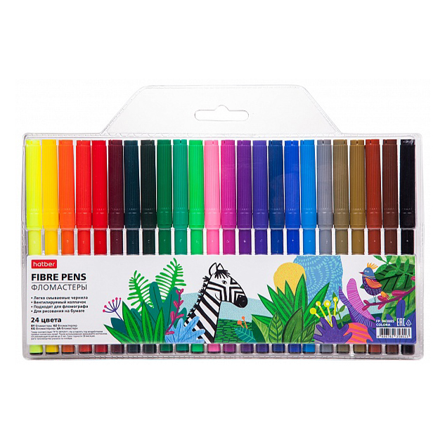 

Фломастеры Hatber Colora 24 цвета, Разноцветный