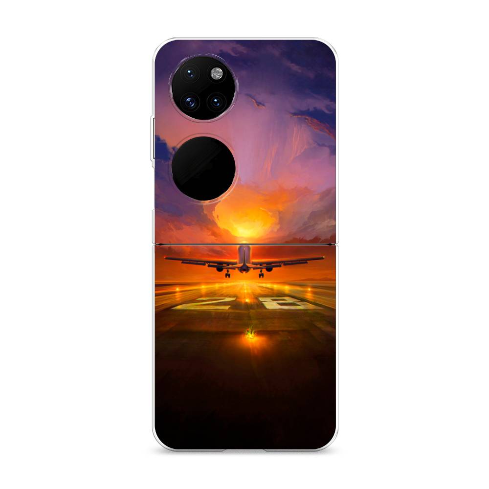 

Чехол на Huawei P50 Pocket "Самолет на посадке", Оранжевый;синий, 6107450-6