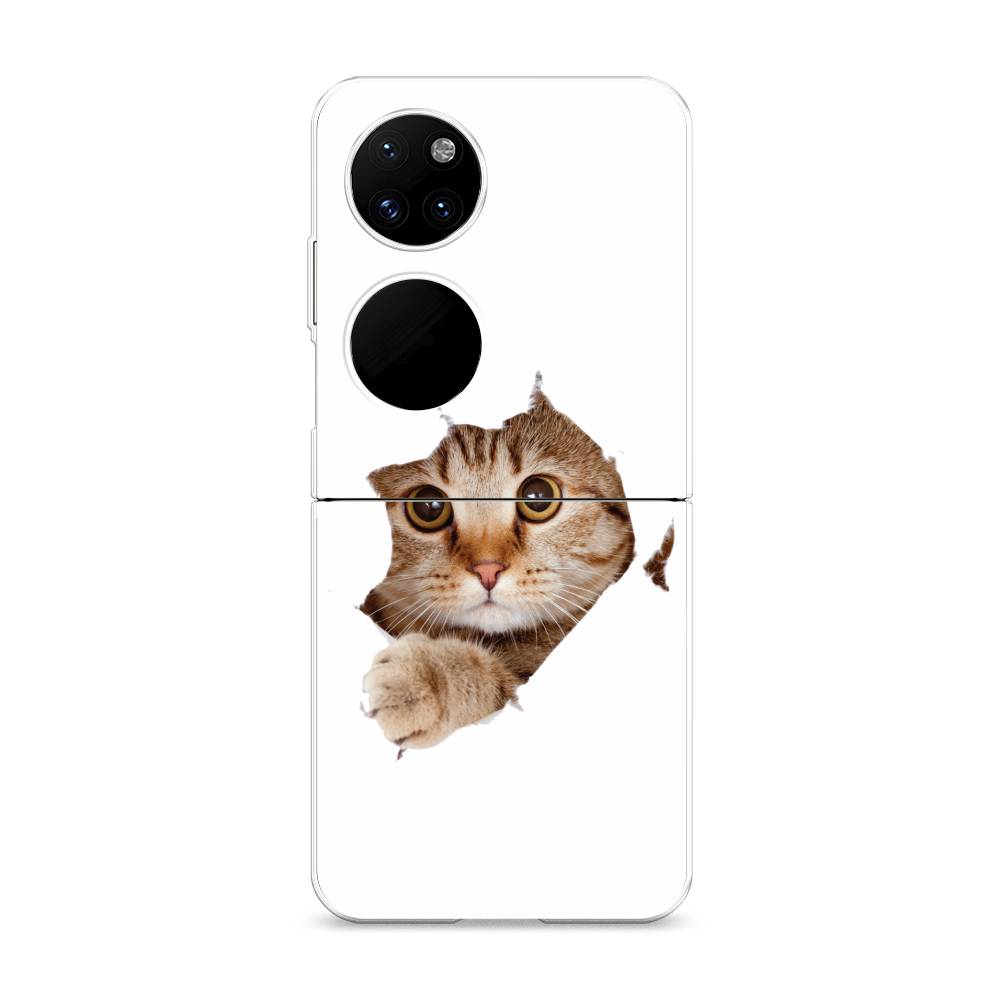 

Чехол на Huawei P50 Pocket "Кот и бумага", Белый;коричневый, 6107450-1