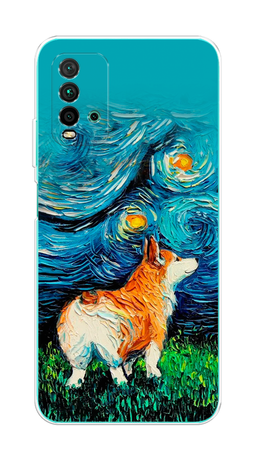 

Чехол на Xiaomi Redmi 9T "Корги звёздная ночь", Коричневый;белый;зеленый, 39850-1