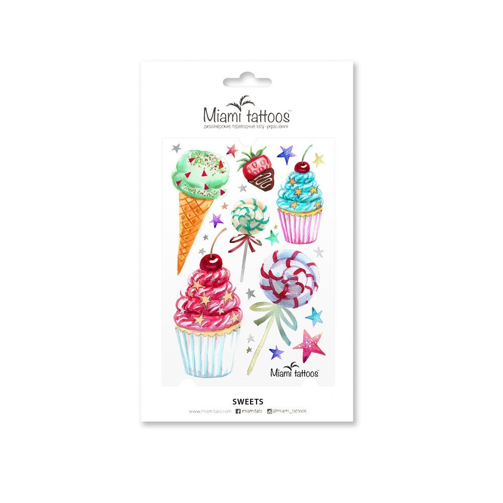 

Тату переводные Miami Tattoos ''Sweets" (Цв: Разноцветный )