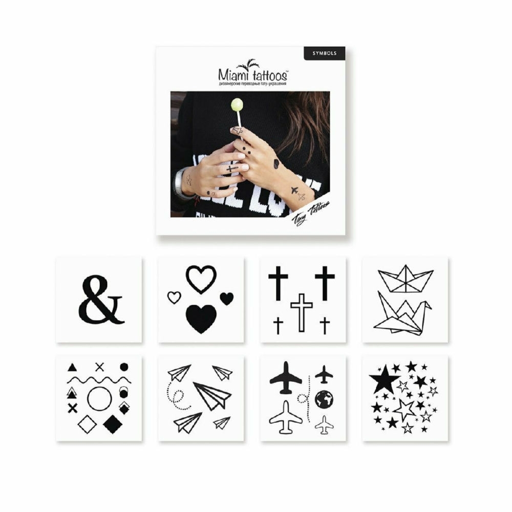 Тату переводные Miami Tattoos Tiny Tattoos - Symbols SY-17 (Цв: Разноцветный )