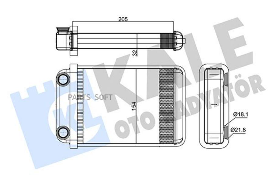 Радиатор отопителя OPEL ASTRA J/ ASTRA J GTC/ ASTRA K/ CASCADA/ ZAFIRA TOURER C- VAUXHALL