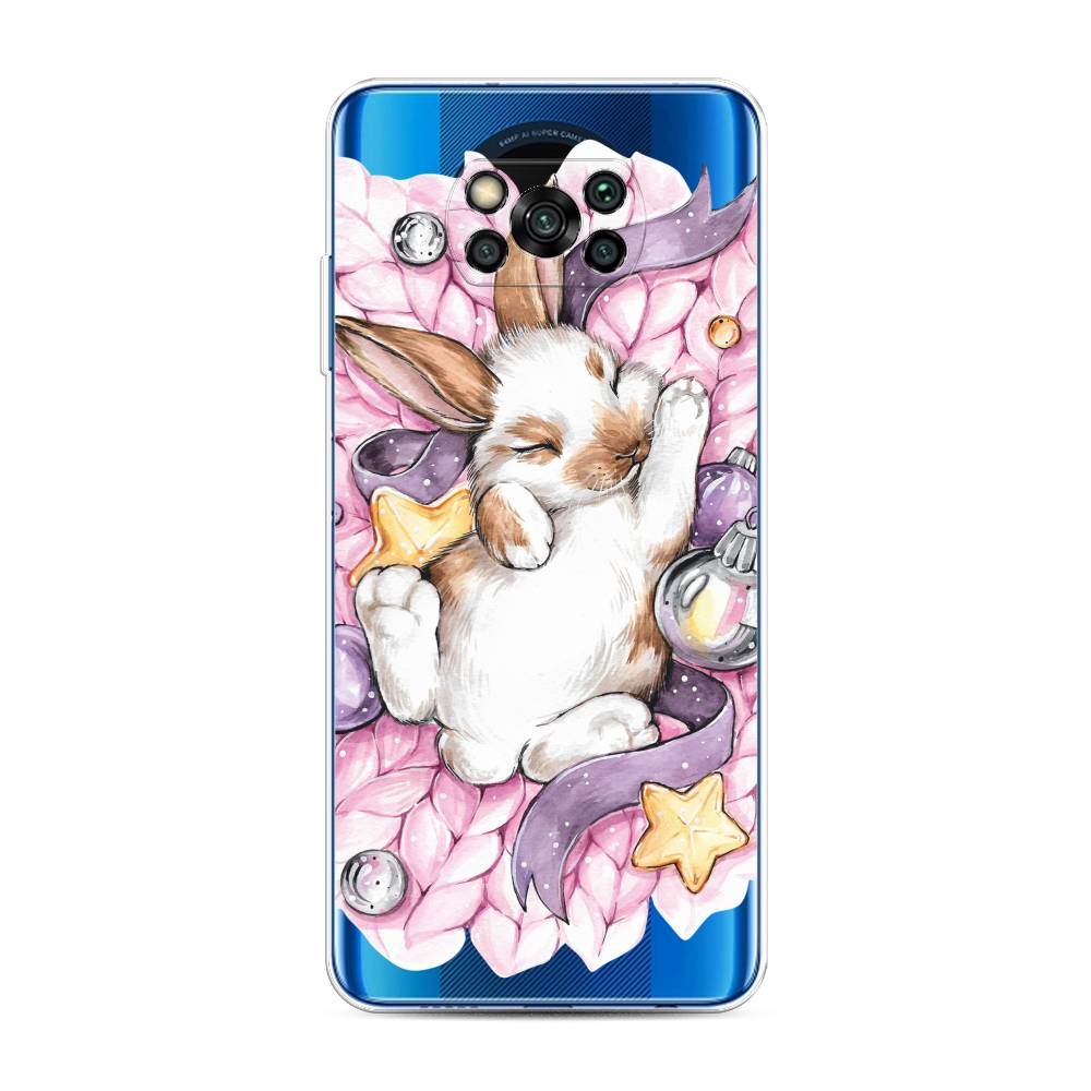 

Чехол на Poco X3/Poco X3 Pro "Кролик спит", Розовый;белый, 39250-5