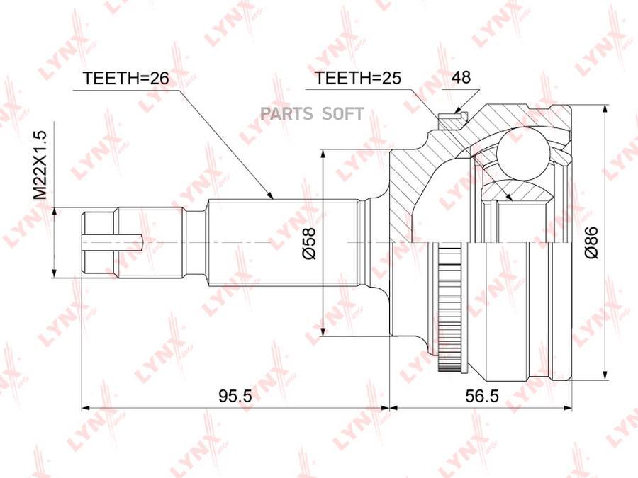 

Шрус Lynxauto CO3753A
