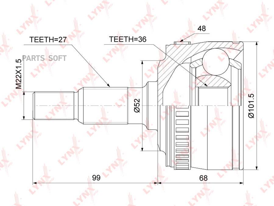 

Шрус Lynxauto CO5302A