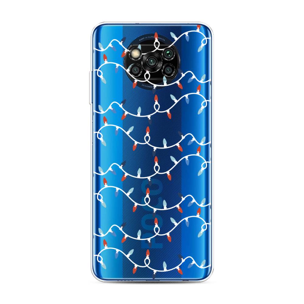 

Чехол для Xiaomi Poco X3/Poco X3 Pro "Разноцветная гирлянда", Белый;красный;синий, 39250-5