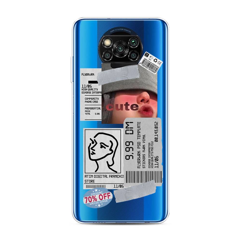 

Чехол на Poco X3/Poco X3 Pro "Cute girl collage", Розовый;серый;голубой, 39250-6