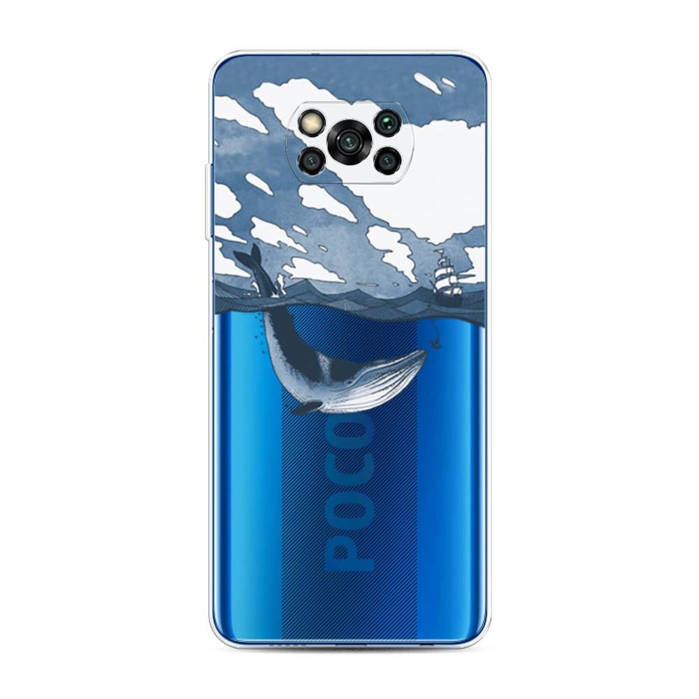 

Чехол на Xiaomi Poco X3 "Большой кит", Синий, 39250-1