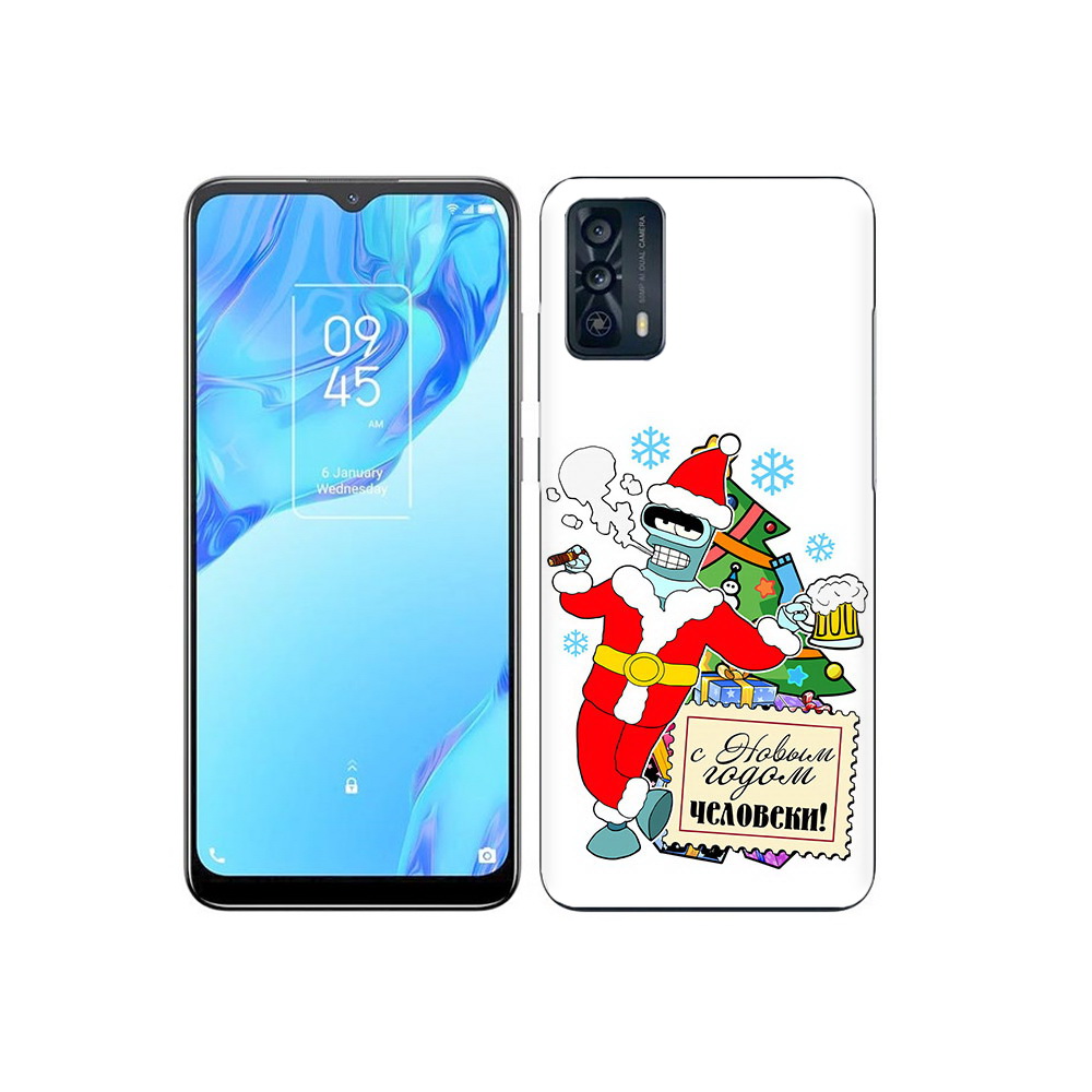 

Чехол MyPads Tocco для TCL 20B С новым годом человеки, Прозрачный, Tocco