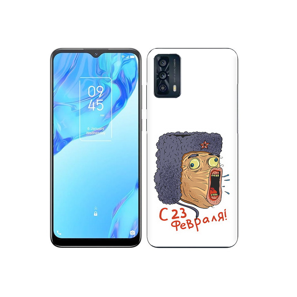 

Чехол MyPads Tocco для TCL 20B 23 февраля смешная эмоция, Прозрачный, Tocco