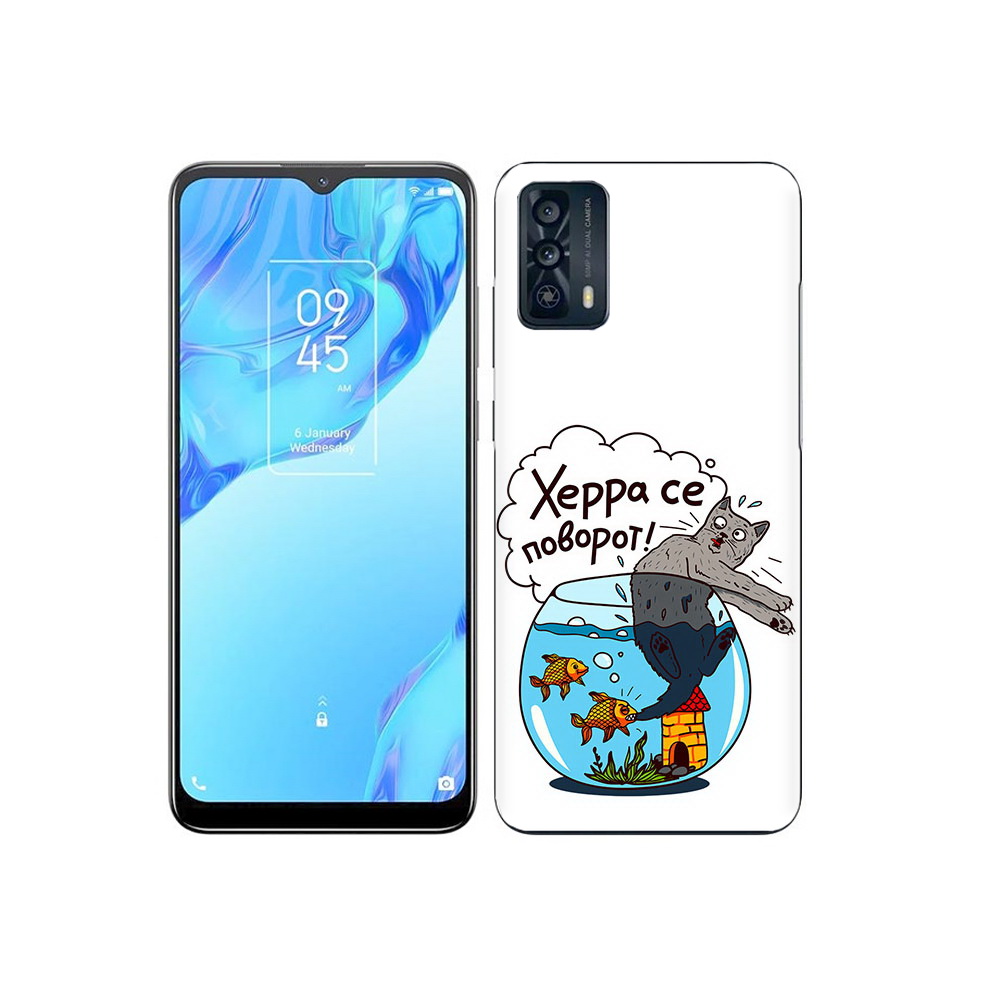

Чехол MyPads Tocco для TCL 20B Рыбы с котом, Прозрачный, Tocco
