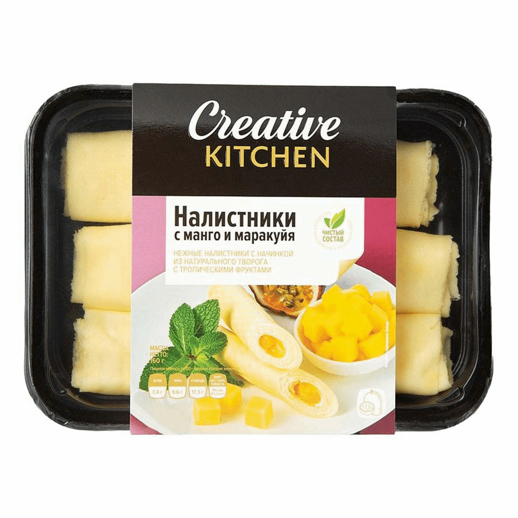 

Налистники Creative Kitchen с творогом и манго-маракуйя, 160 г