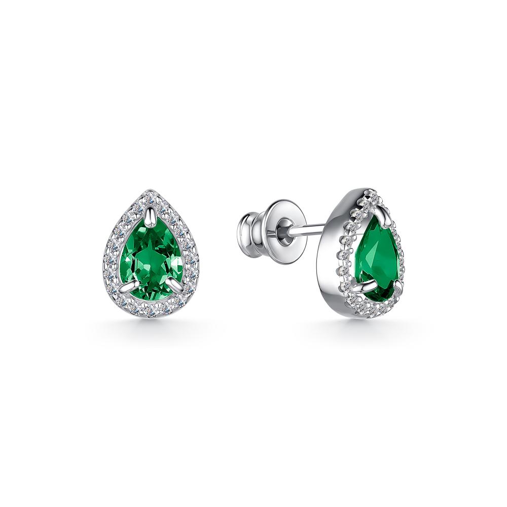 

Серьги-пусеты из серебра с изумрудом АЛЬКОР 02-2228_00НИ-00, 02-2228_00НИ-00