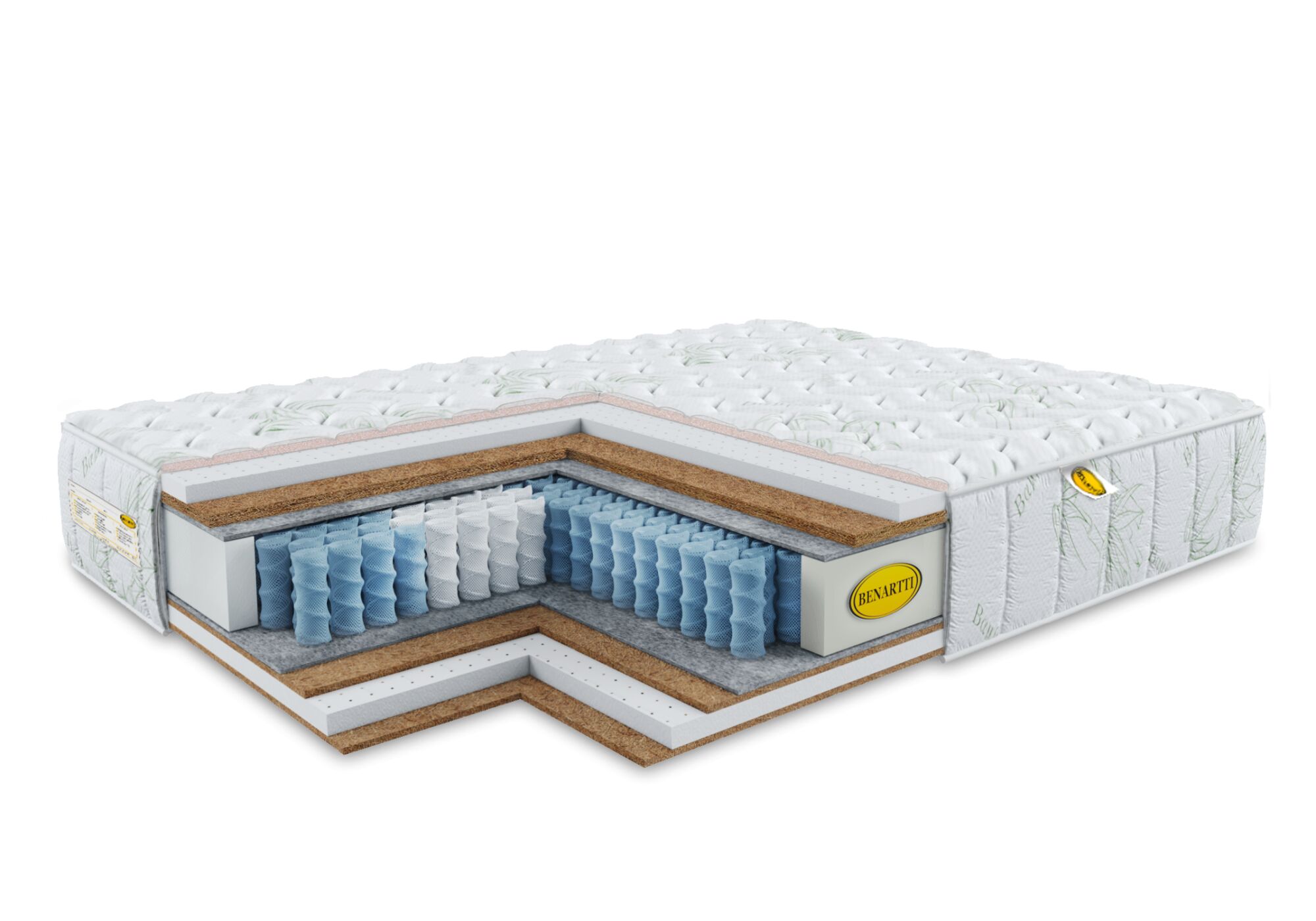 

Матрас Benartti Memory Max Comfort Duo S1200 85x195, Белый, Memory Max Comfort Duo S1200