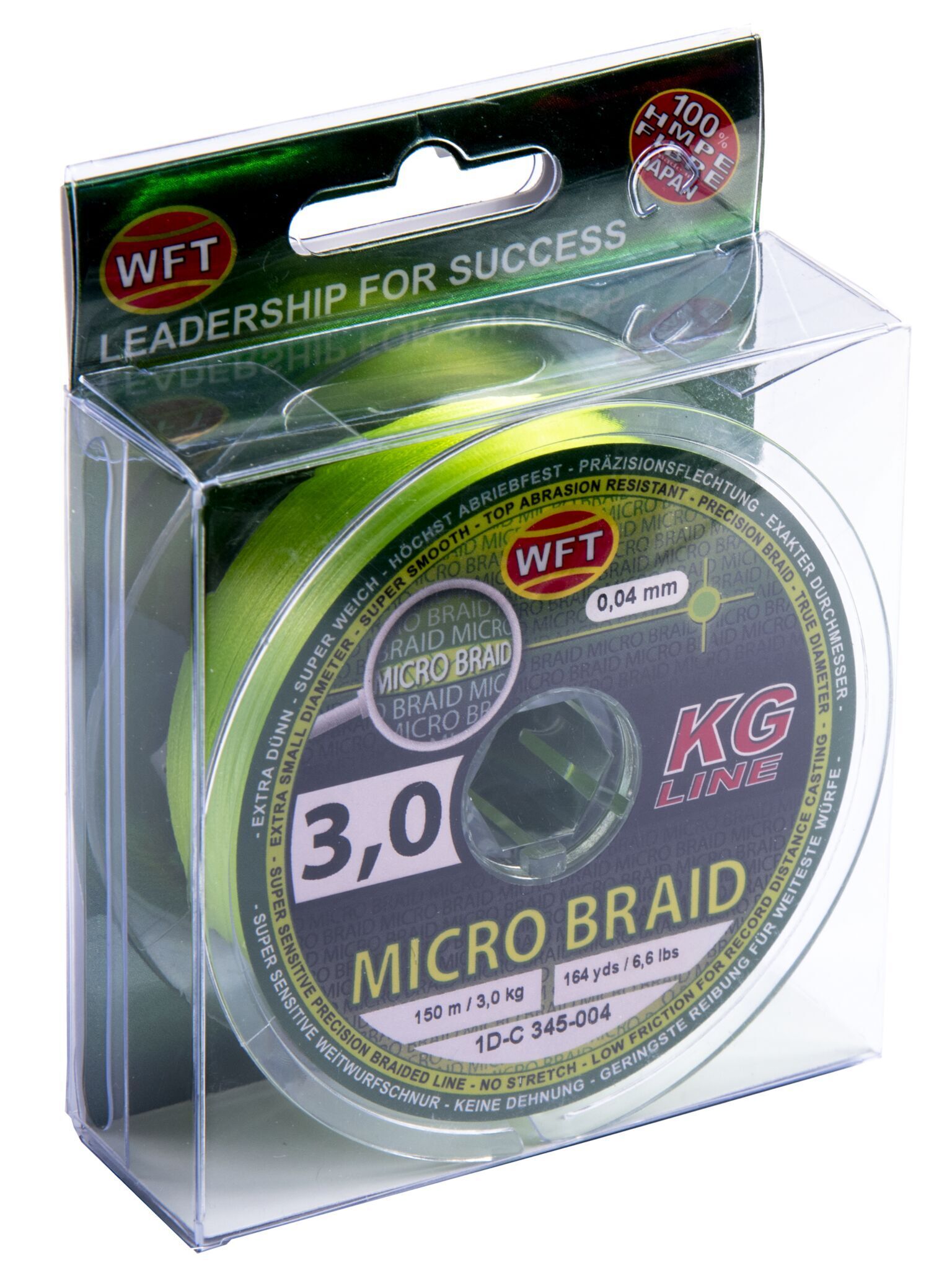 Рыболовная леска WFT KG Micro Braid 150 м, 0.04 мм Chartreuse