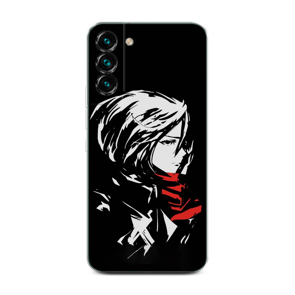 

Чехол на Samsung Galaxy S22 Plus "Микаса минимализм", Черный;серый;красный, 2103950-4