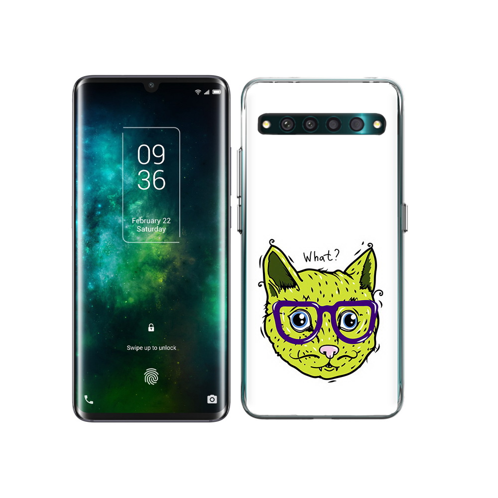 

Чехол MyPads Tocco для TCL 10 Pro Зеленый кот, Прозрачный, Tocco